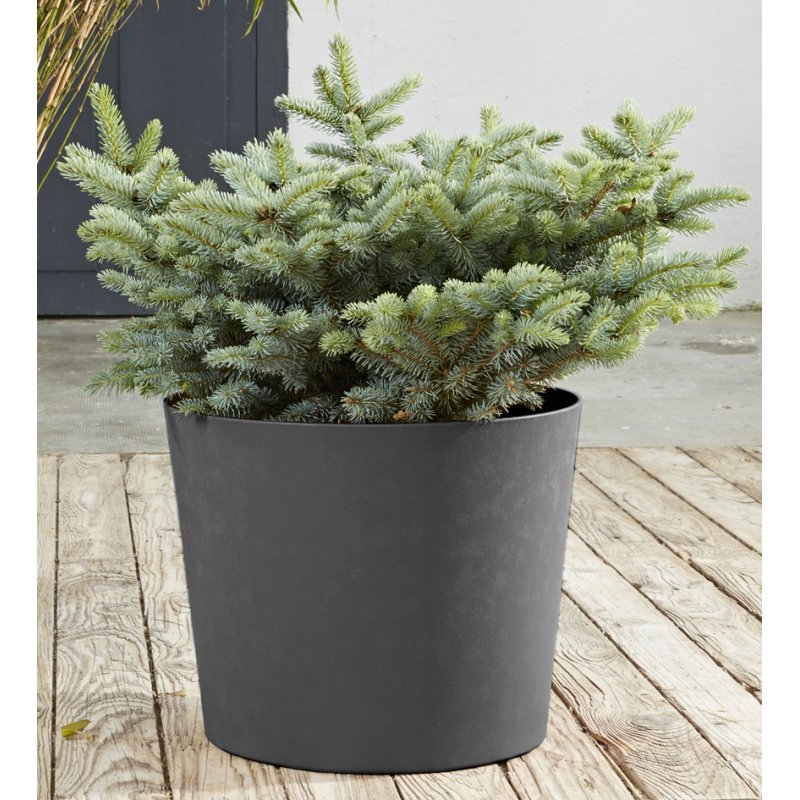 Pot de fleurs Poétic ELEMENT, conique 400 mm, anthracite, 30 litres